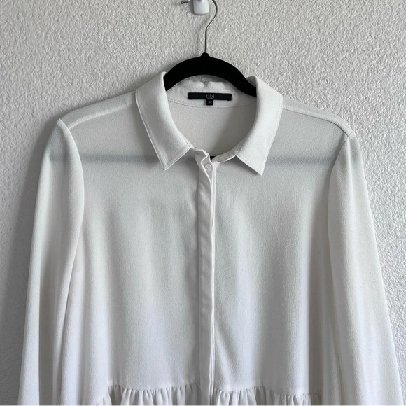 Tibi Savanna Crepe Long Sleeve Peplum Top - Picture 3 of 14